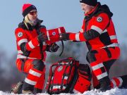 Apteczka osobista z wyposażeniem AOD Cordura odblaskowa - czerwona