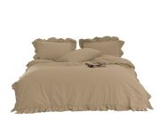 Pościel bawełniana AKDENIZ BEIGE/200x220(P) STONEWASHED