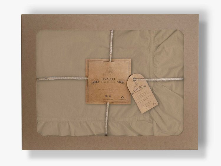 Pościel bawełniana AKDENIZ BEIGE/200x220(P) STONEWASHED