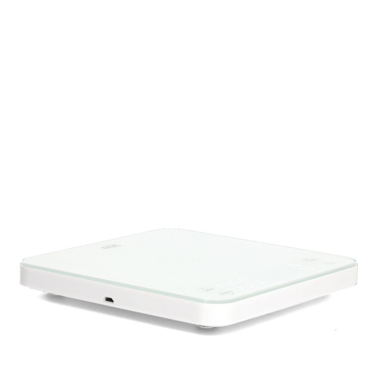 Waga kuchenna ładowana przez USB ADE Nuria, do 5 kg, 16 x 16 cm, biała