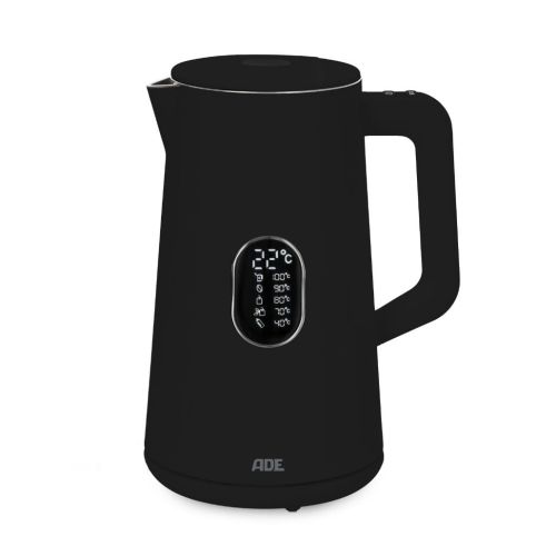 Czajnik elektryczny z regulacją temperatury ADE, podwójne ścianki, 1,5 l, 20 x 15 x 27 cm, czarny