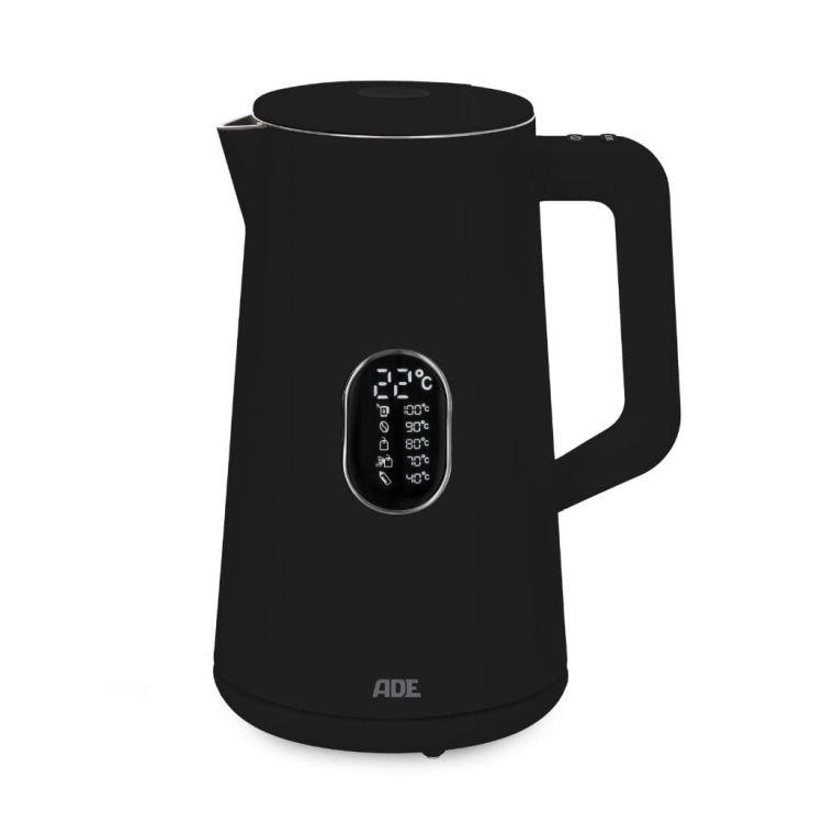 Czajnik elektryczny z regulacją temperatury ADE, podwójne ścianki, 1,5 l, 20 x 15 x 27 cm, czarny