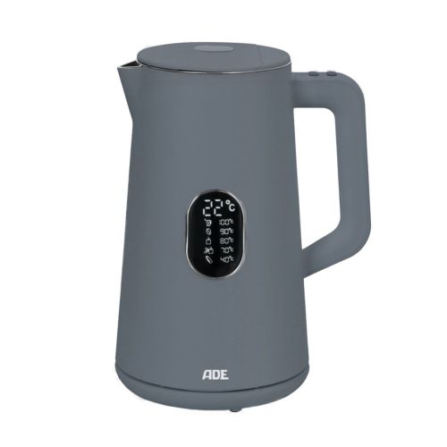Czajnik elektryczny z regulacją temperatury ADE, podwójne ścianki, 1,5 l, 20 x 15 x 27 cm, szary