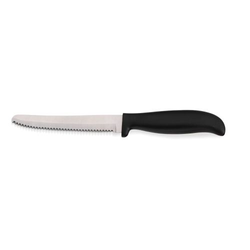 Nóż z ząbkowanym ostrzem Kela, 11 cm, czarny