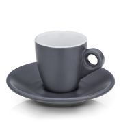 Filiżanki do espresso ze spodkami Kela Mattia, 2 szt., ceramika, 0,05 l, śred. 12 x 6,5 cm, szare