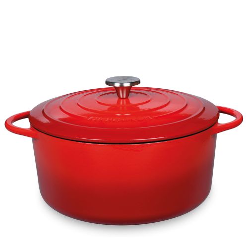 Garnek do zapiekania Kuchenprofi Provence, emaliowane żeliwo, 5,3 l, śred. 26 cm, czerwony