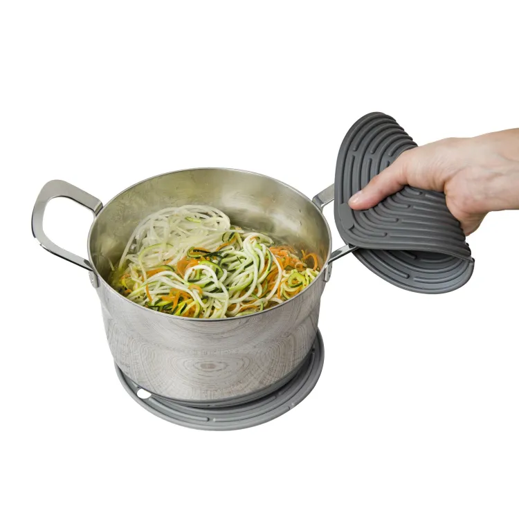 Podkładki do gorących naczyń Lurch, 2 szt., silikon, śred. 20 cm, szare