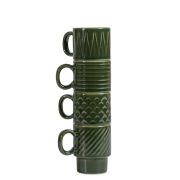 Filiżanki do espresso Sagaform Coffee & More, 4 szt., zielone, ceramika, 0,1 l