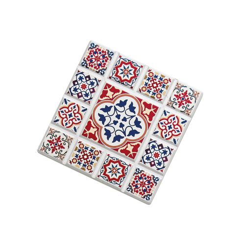 Podkładka pod szklanki Zassenhaus Marrakesch, ceramika/korek, 11 x 11 cm, kwiat