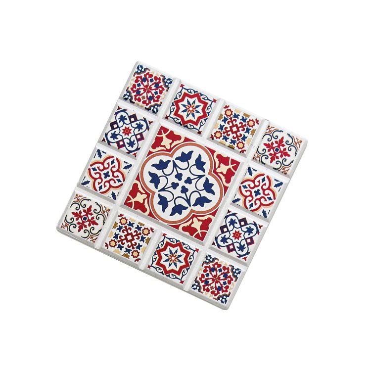 Podkładka pod szklanki Zassenhaus Marrakesch, ceramika/korek, 11 x 11 cm, kwiat