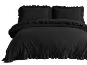 Pościel bawełniana BLACK/200x220(P) STONEWASHED