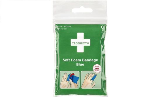 Bandaż z pianki Cederroth Soft Foam Bandage Blue, 6 cmx40cm - 40 sztuk