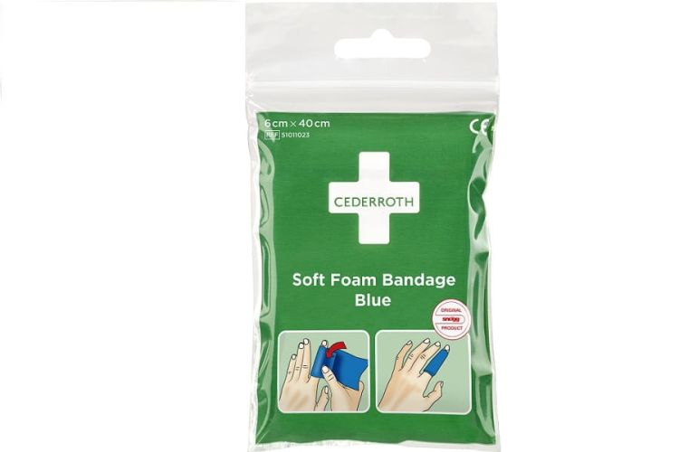 Bandaż z pianki Cederroth Soft Foam Bandage Blue, 6 cmx40cm - 40 sztuk
