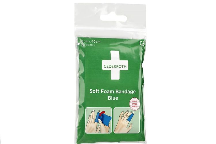 Bandaż z pianki Cederroth Soft Foam Bandage Blue, 6 cmx40cm - 40 sztuk