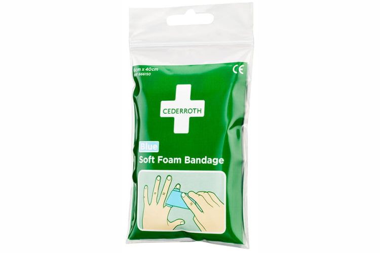 Bandaż z pianki Cederroth Soft Foam Bandage Blue, 6 cmx40cm - 1 sztuka