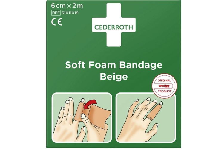 Bandaż z pianki Cederroth Soft Foam Bandage Beige, 6 cmx200cm