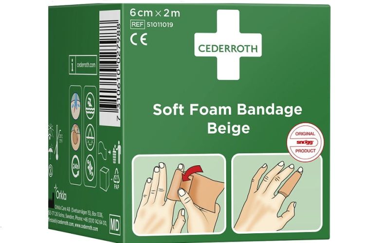 Bandaż z pianki Cederroth Soft Foam Bandage Beige, 6 cmx200cm