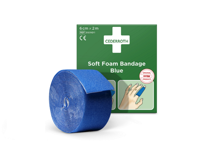 Bandaż z pianki Cederroth Soft Foam Bandage Blue, 6 cmx200cm