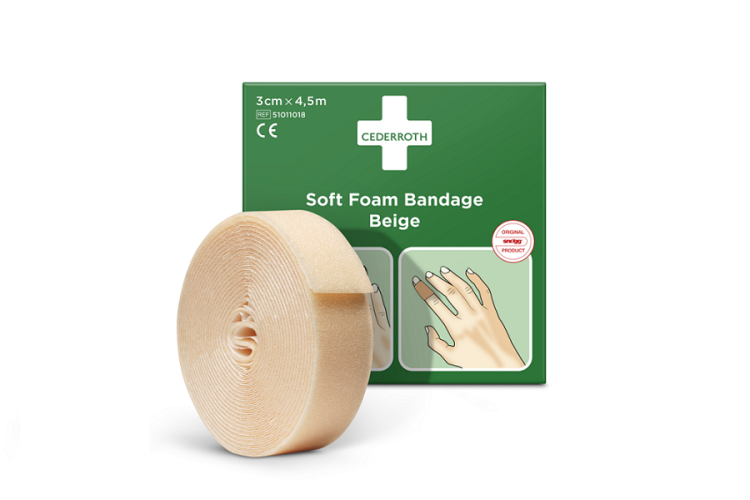 Bandaż z pianki Cederroth Soft Foam Bandage Beige, 3 cmx450cm