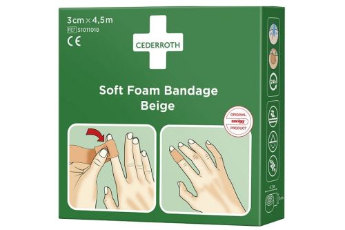 Bandaż z pianki Cederroth Soft Foam Bandage Beige, 3 cmx450cm