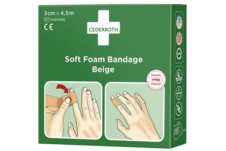Bandaż z pianki Cederroth Soft Foam Bandage Beige, 3 cmx450cm