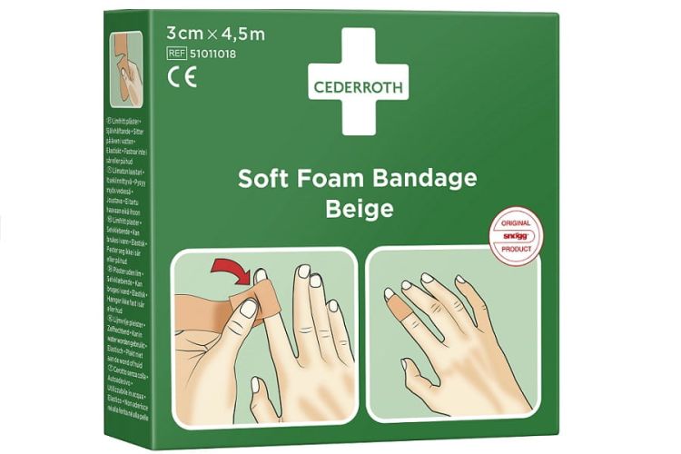Bandaż z pianki Cederroth Soft Foam Bandage Beige, 3 cmx450cm