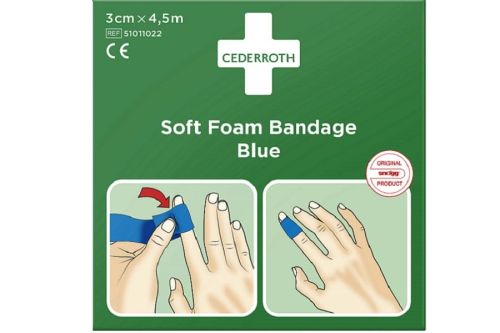 Bandaż z pianki Cederroth Soft Foam Bandage Blue, 3 cmx450cm