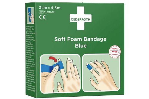 Bandaż z pianki Cederroth Soft Foam Bandage Blue, 3 cmx450cm