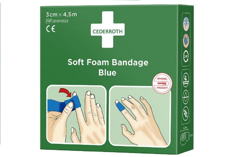 Bandaż z pianki Cederroth Soft Foam Bandage Blue, 3 cmx450cm