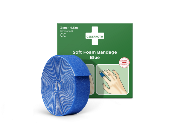 Bandaż z pianki Cederroth Soft Foam Bandage Blue, 3 cmx450cm