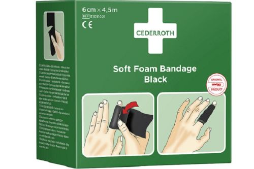 Bandaż z pianki Cederroth Soft Foam Bandage Black, 6 cmx450cm