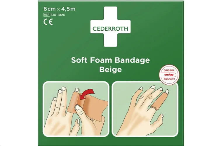 Bandaż z pianki Cederroth Soft Foam Bandage Beige, 6 cmx450cm