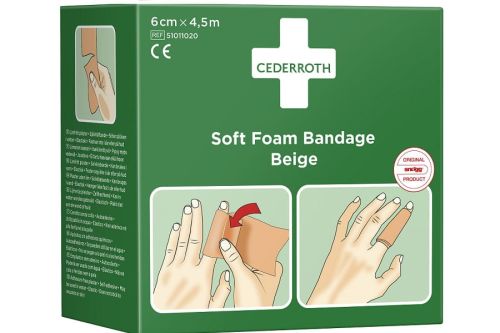 Bandaż z pianki Cederroth Soft Foam Bandage Beige, 6 cmx450cm