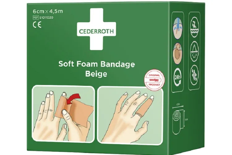 Bandaż z pianki Cederroth Soft Foam Bandage Beige, 6 cmx450cm