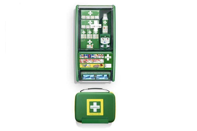 Zestaw ścienny Cederroth First & Burn Station DIN 13157