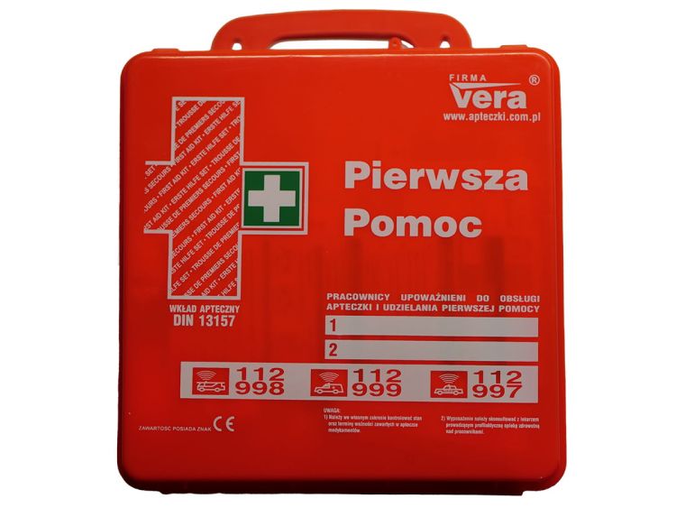 Przemysłowa apteczka pierwszej pomocy TOP 8 13157 w pudełku z tworzywa ABS Vera