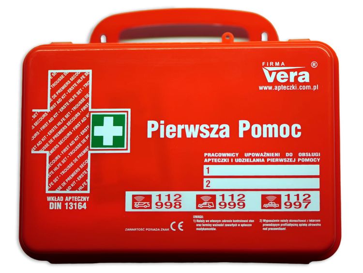 Przemysłowa apteczka pierwszej pomocy TOP 6 13164 w pudełku z tworzywa ABS Vera