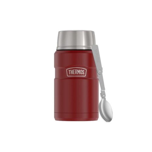 Termos na jedzenie z składaną łyżką i kubkiem Thermos 0,71 l - rustic red