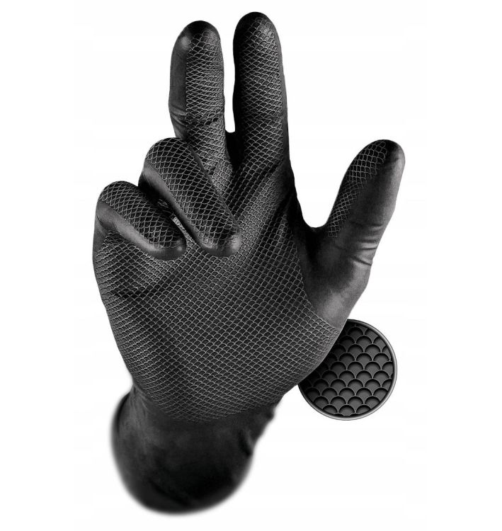 Rękawiczki Nitrylowe Grippaz 246 Black (50 sztuk) BLACK