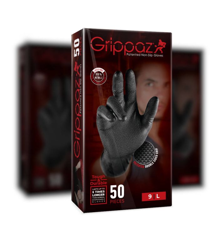 Rękawiczki Nitrylowe Grippaz 246 Black (50 sztuk) BLACK