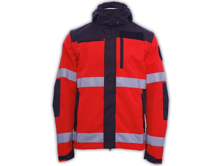Kurtka ratownicza OXFORD FLUO North-Wind z kompletem emblematów odblaskowych na rzep