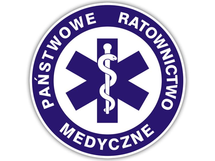 Naklejka PAŃSTWOWE RATOWNICTWO MEDYCZNE na szybę 8 cm (klejona od wewnątrz)