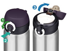 Thermos Motion - uniwersalny termokubek - otwieranie